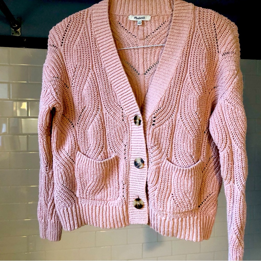 Madewell cotton v-neck cardigan sweater